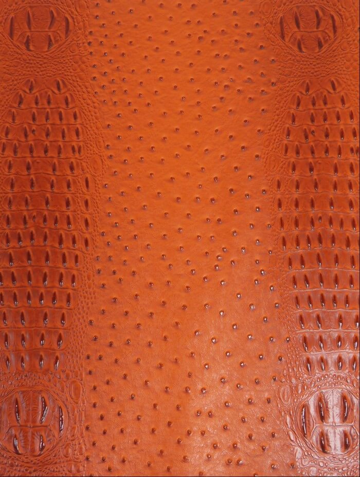 Mutant Ostrich Gator Embossed Vinyl Fabric / Poison Orange / By The Roll - 30 Yards - Image 2