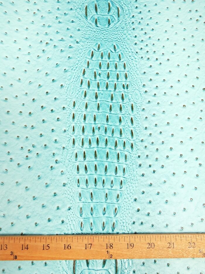 Mutant Ostrich Gator Embossed Vinyl Fabric / Poison Orange / By The Roll - 30 Yards - Image 3