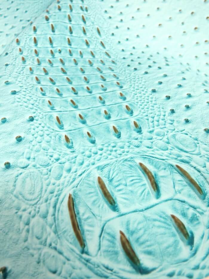 Mutant Ostrich Gator Embossed Vinyl Fabric / Poison Orange / By The Roll - 30 Yards - Image 4