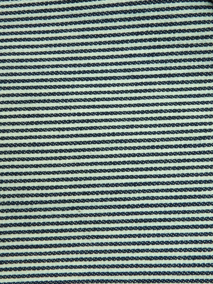 Navy with Natural Small Stripe 100% Cotton Denim
