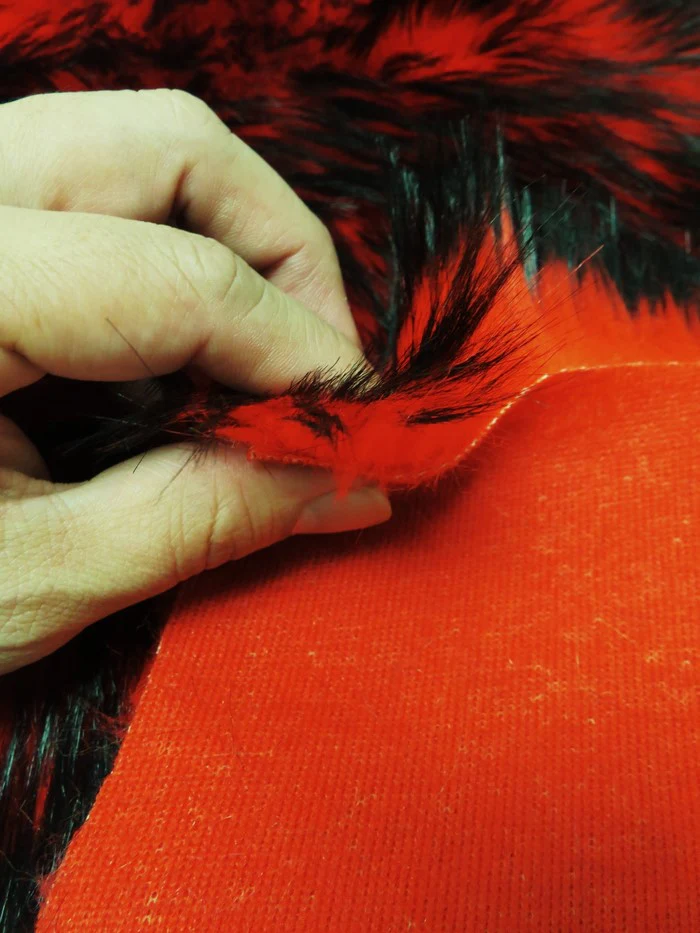 Neon Pink/Black Poison Spike Shag Faux Fur Fabric / Sold by the Yard - Image 4