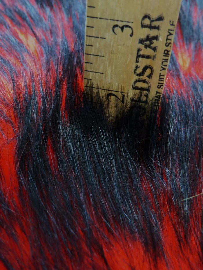Neon Yellow/Black Poison Spike Shag Faux Fur Fabric / Sold by the Yard - Image 3