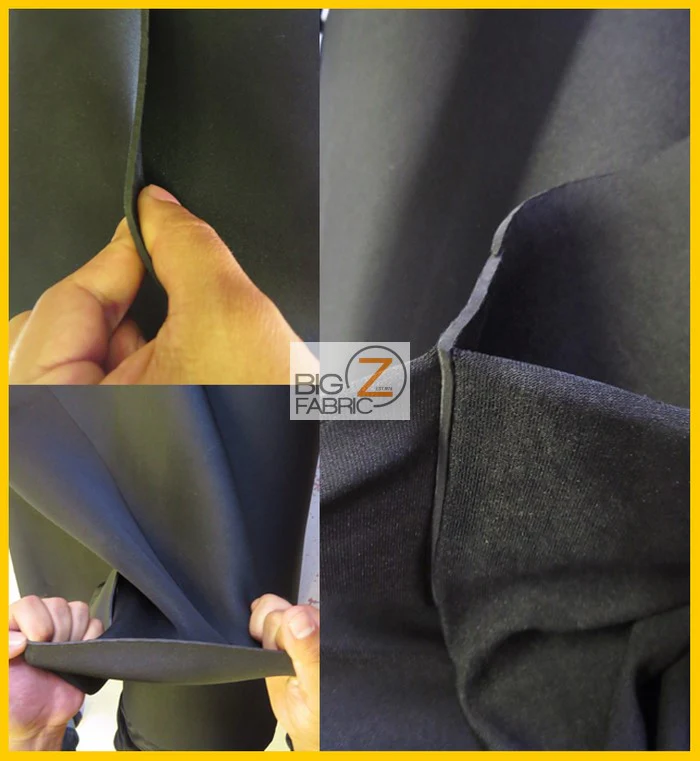 Neoprene Bonded Sponge Waterproof Wetsuit Fabric / 3mm Black / Sold By The Foot (Closeout) - Image 4