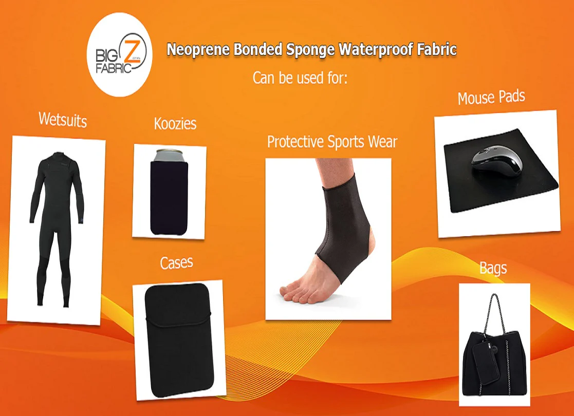 Neoprene Bonded Sponge Waterproof Wetsuit Fabric / 5mm Black / Sold By The Yard (Closeout) - Image 3