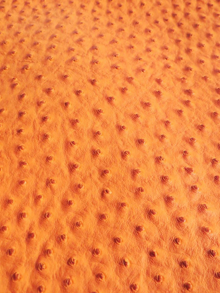 Orange Classic Ostrich Upholstery Vinyl Fabric / Sold By The Yard - Image 2