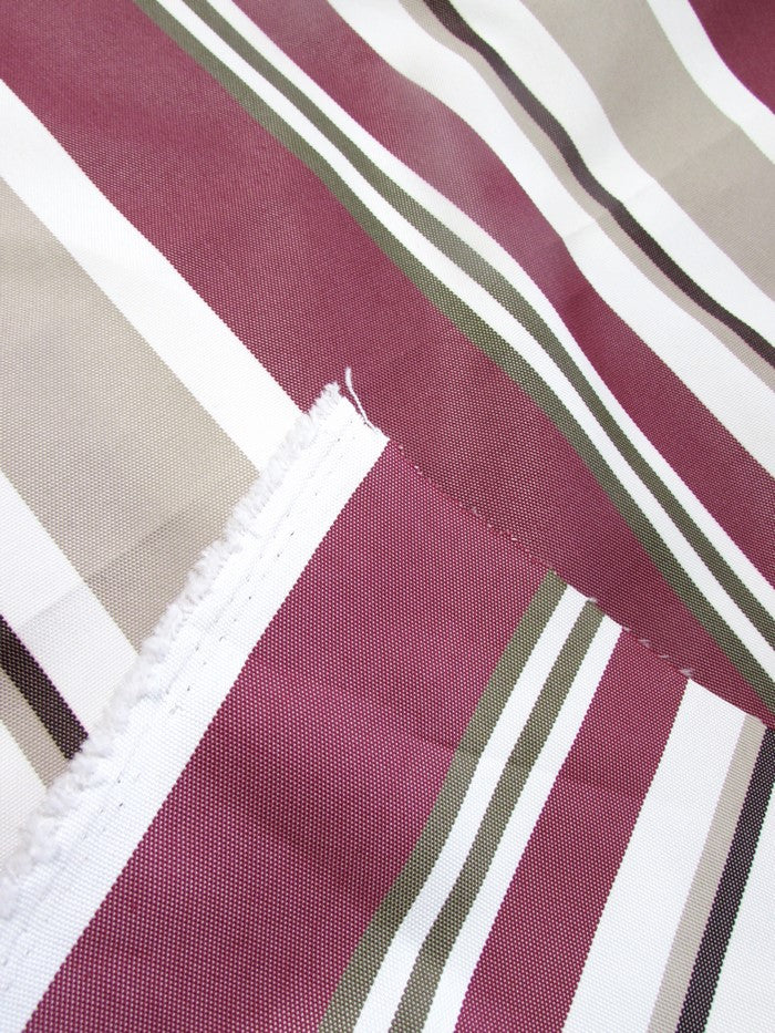 Oxford Stripe Outdoor Canvas Waterproof Fabric / Green / Sold By The Yard - Image 5