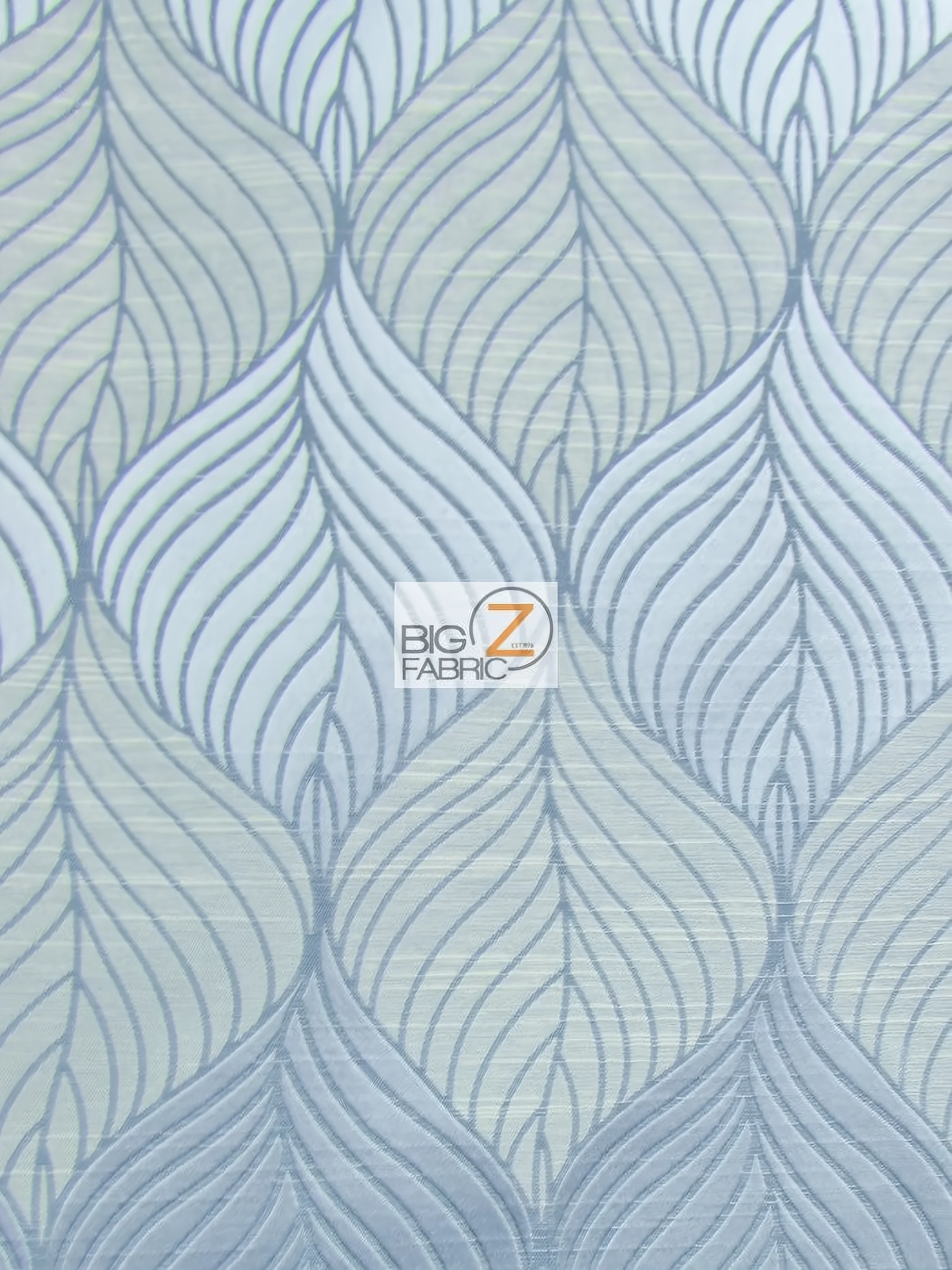 Peacock Leaf Floral Upholstery Fabric / Slate / Sold By The Yard