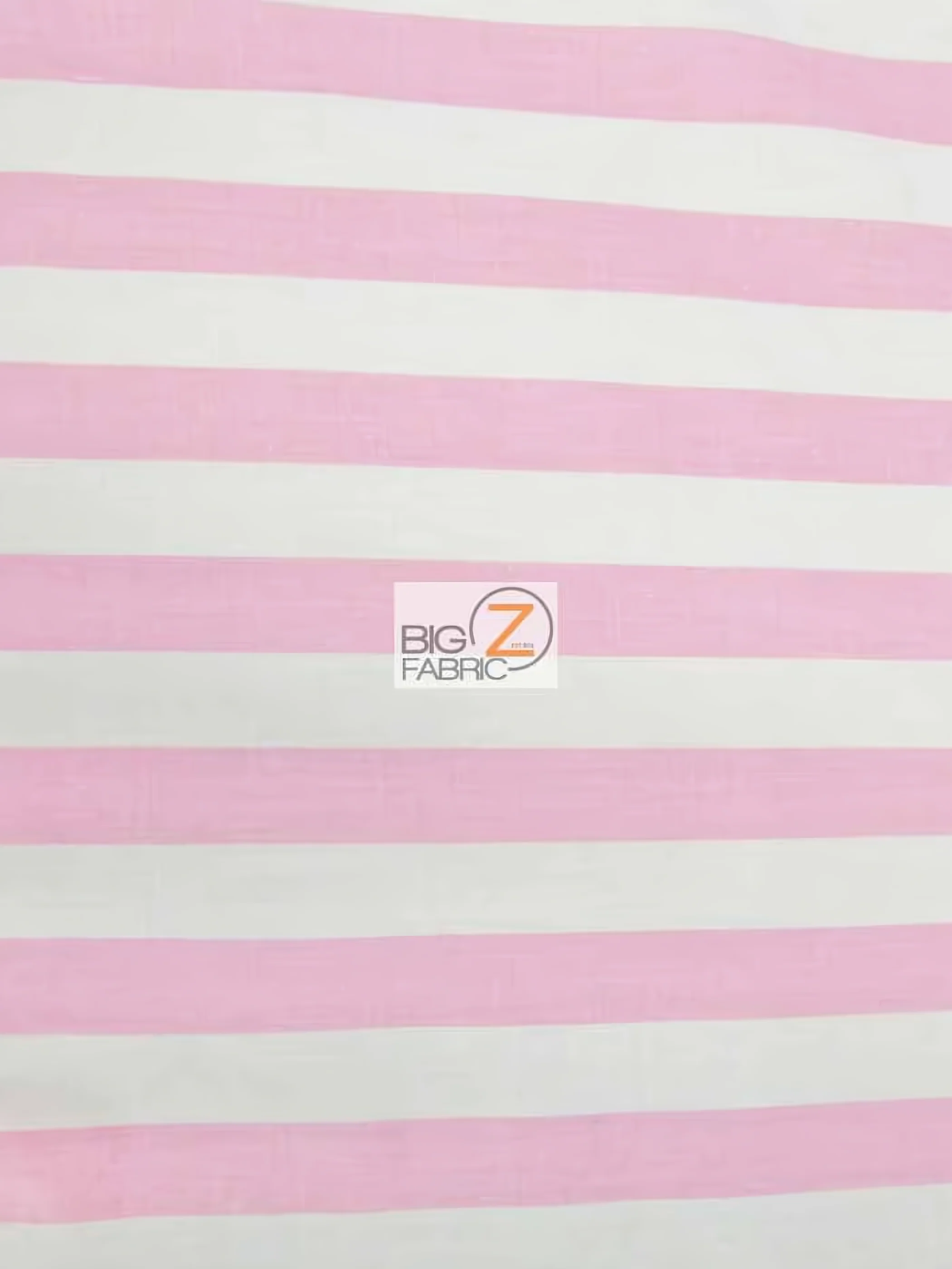 Poly Cotton 1 Inch Stripe Fabric / Pink/White By The Yard