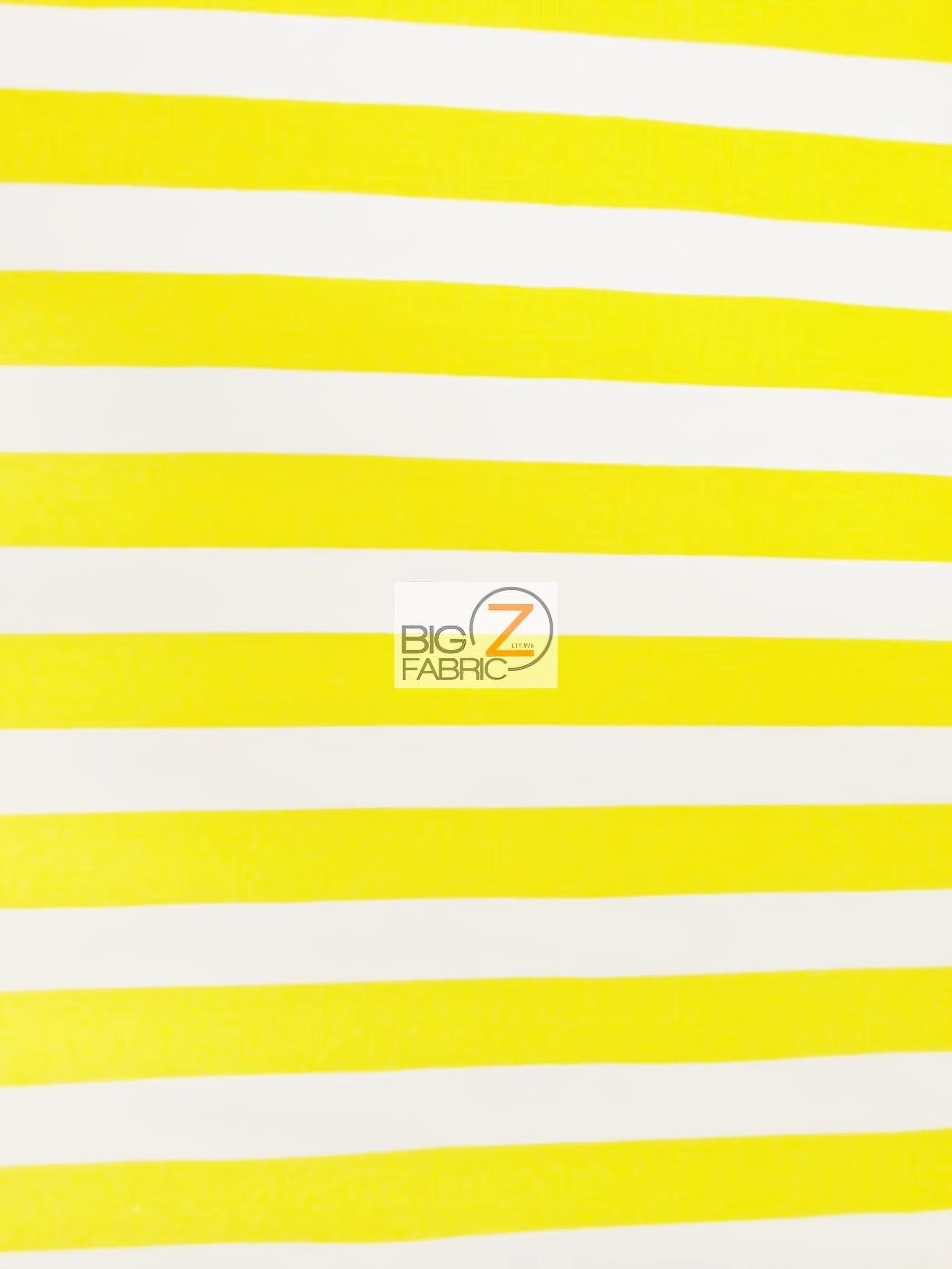Poly Cotton 1 Inch Stripe Fabric / Yellow/White / 50 Yard Bolt