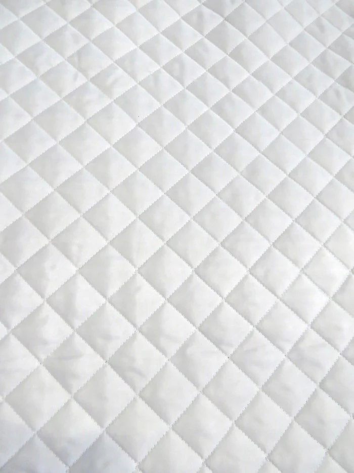 Quilted Polyester Batting Upholstery Fabric / Off-white / Sold By The Yard (Closeout) - Image 3