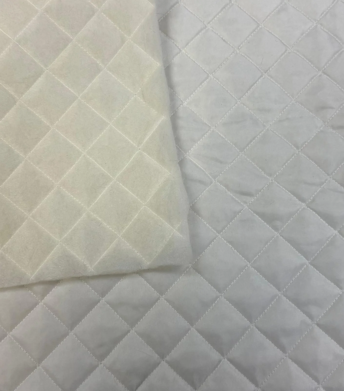 Quilted Polyester Batting Upholstery Fabric / Off-white / Sold By The Yard (Closeout) - Image 4