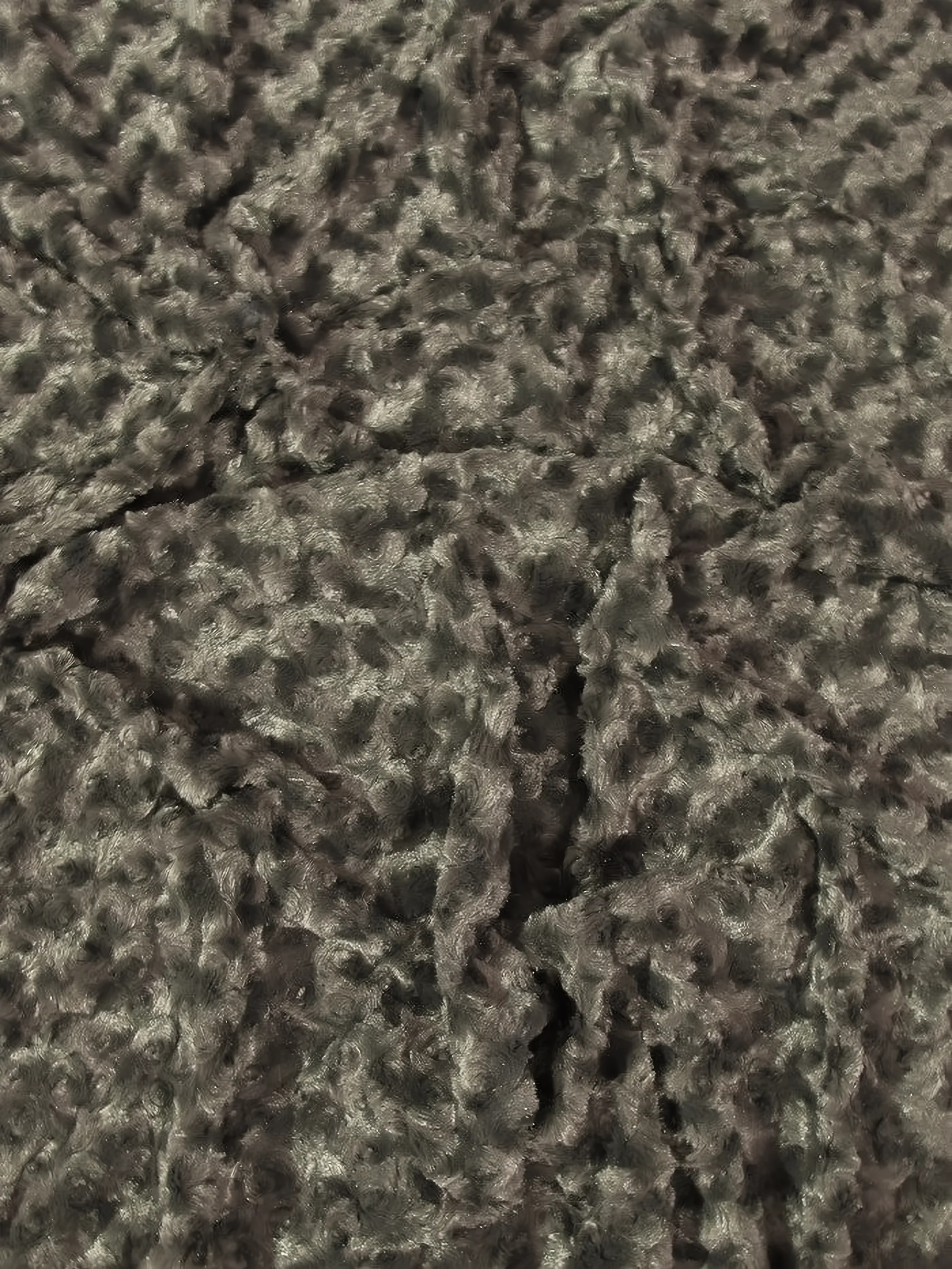 Raccoon Grey Minky Rose/Rosette Floral Baby Soft Fabric / Sold By The Yard