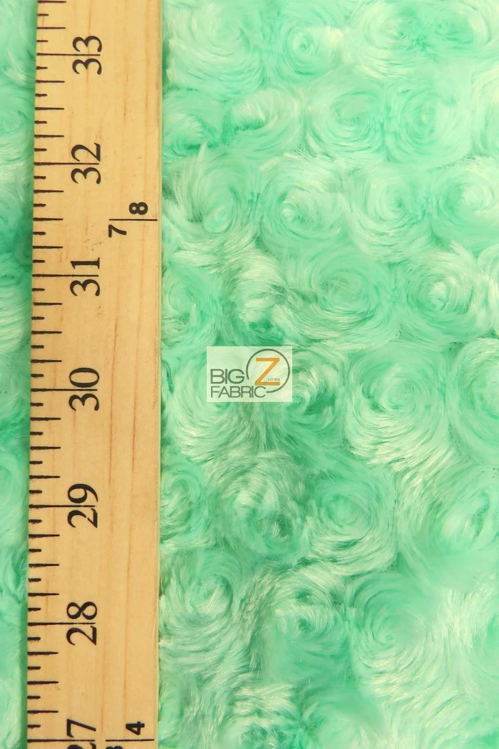 Raccoon Grey Minky Rose/Rosette Floral Baby Soft Fabric / Sold By The Yard - Image 2