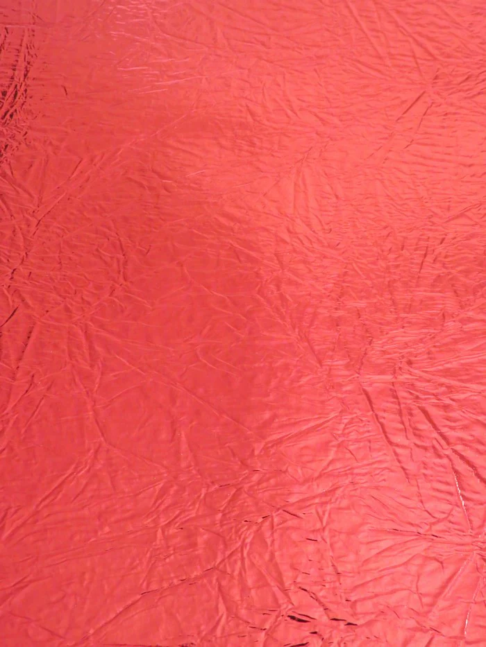 Red Distressed/Crushed Chrome Metallic Mirror Vinyl Fabric / By The Roll - 30 Yards - Image 2