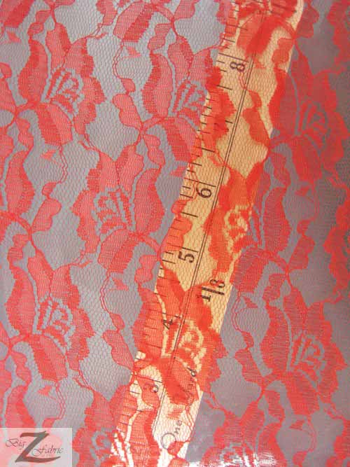 Rose/Flower Lace Fabric / Light Blue / Sold By The Yard - Image 3