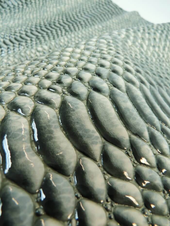 Sapphire Blue Shiny 3D Serpent Snake Embossed Vinyl Fabric / Sold by the Yard - Image 4