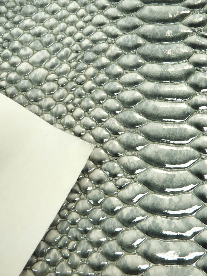 Sapphire Blue Shiny 3D Serpent Snake Embossed Vinyl Fabric / Sold by the Yard - Image 5