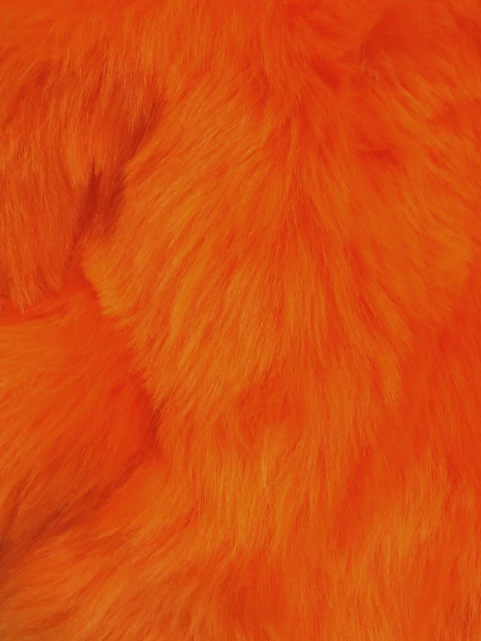 Short Shag Faux Fur Fabric / Orange / Sold By The Yard