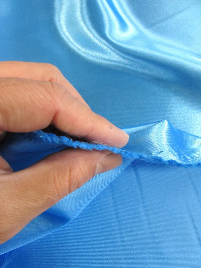 Solid Medium Weight Shiny Satin Fabric / Sage - Image 3