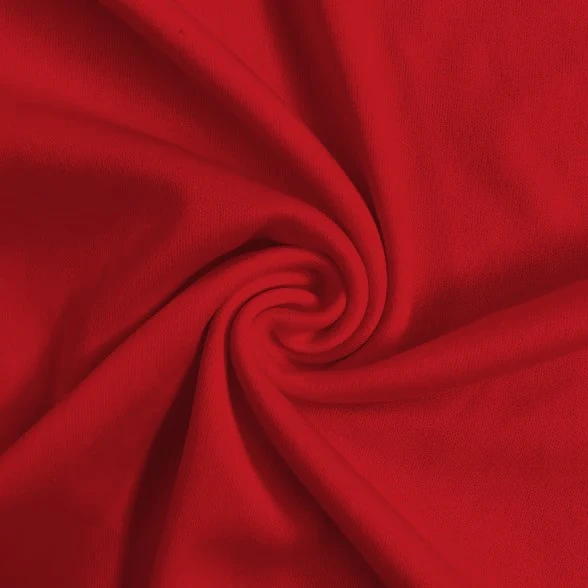 Solid Polyester Interlock Knit Fabric / Red / Sold By The Yard