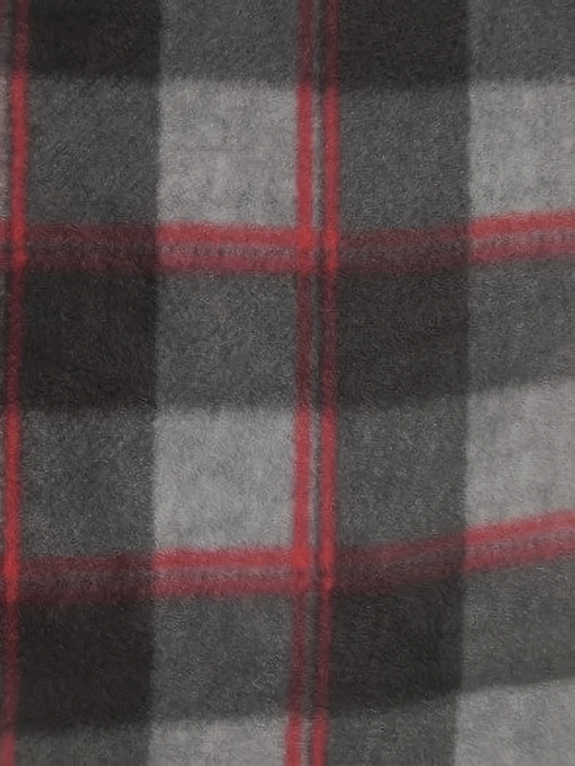Tartan Plaid Polar Fleece Fabric / Red/Black / Sold By The Yard