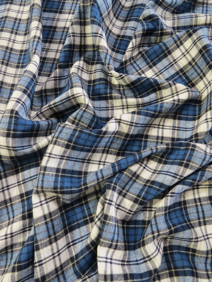 Tartan Plaid Uniform Apparel Flannel Fabric / Blue/White - Image 2