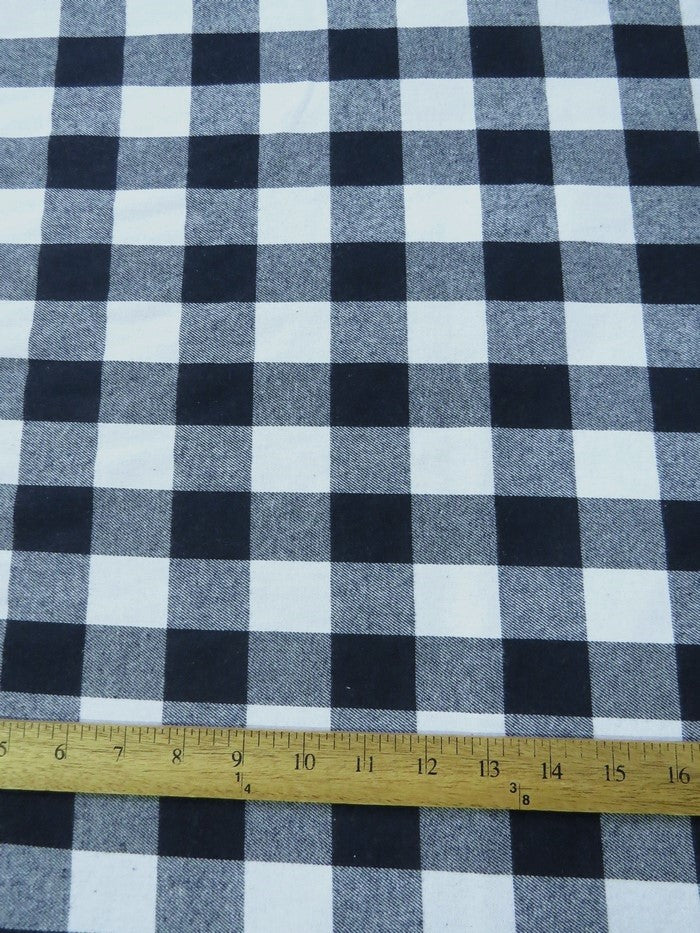 Tartan Plaid Uniform Apparel Flannel Fabric / Buffalo Navy / Sold By The Yard - Image 3