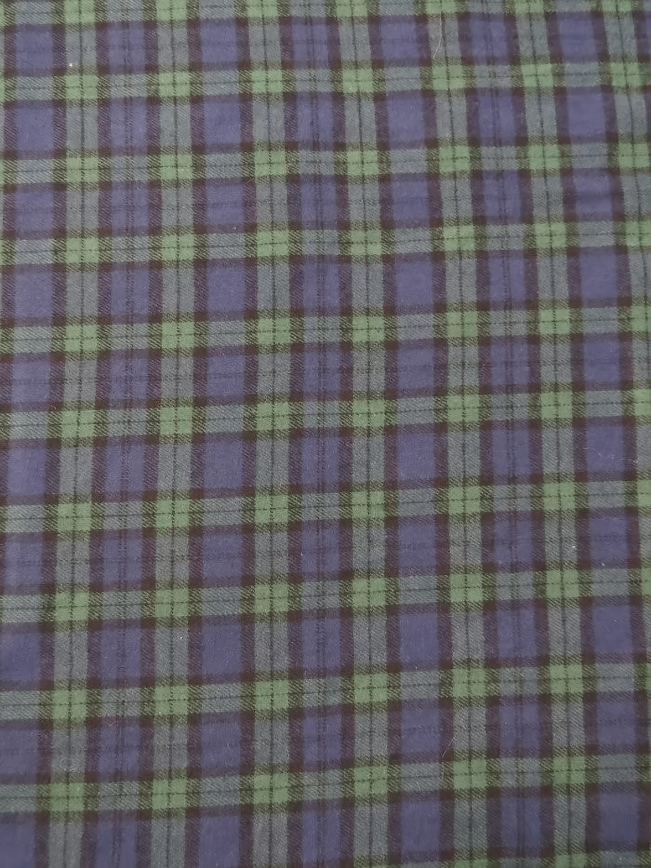 Tartan Plaid Uniform Apparel Flannel Fabric / Green/Purple