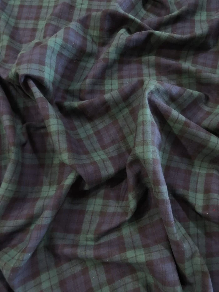 Tartan Plaid Uniform Apparel Flannel Fabric / Navy/Hunter - Image 2