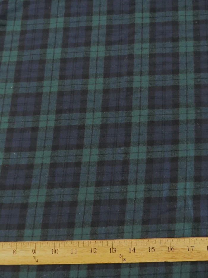 Tartan Plaid Uniform Apparel Flannel Fabric / Navy/Hunter - Image 3