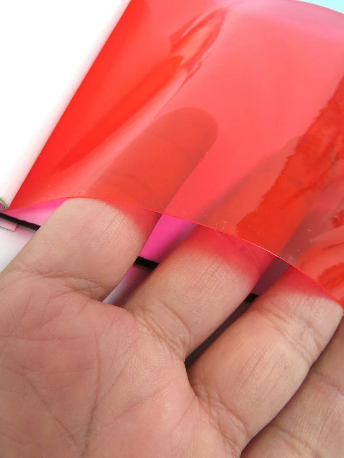 Tinted Plastic Vinyl Fabric / Crimson (12 Gauge) / By The Roll - 60 Yards - Image 2