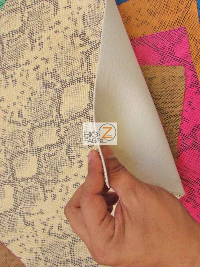 Tropic Sopythana Python Snake Vinyl Fabric / Natural Cream / By The Roll - 30 Yards - Image 4