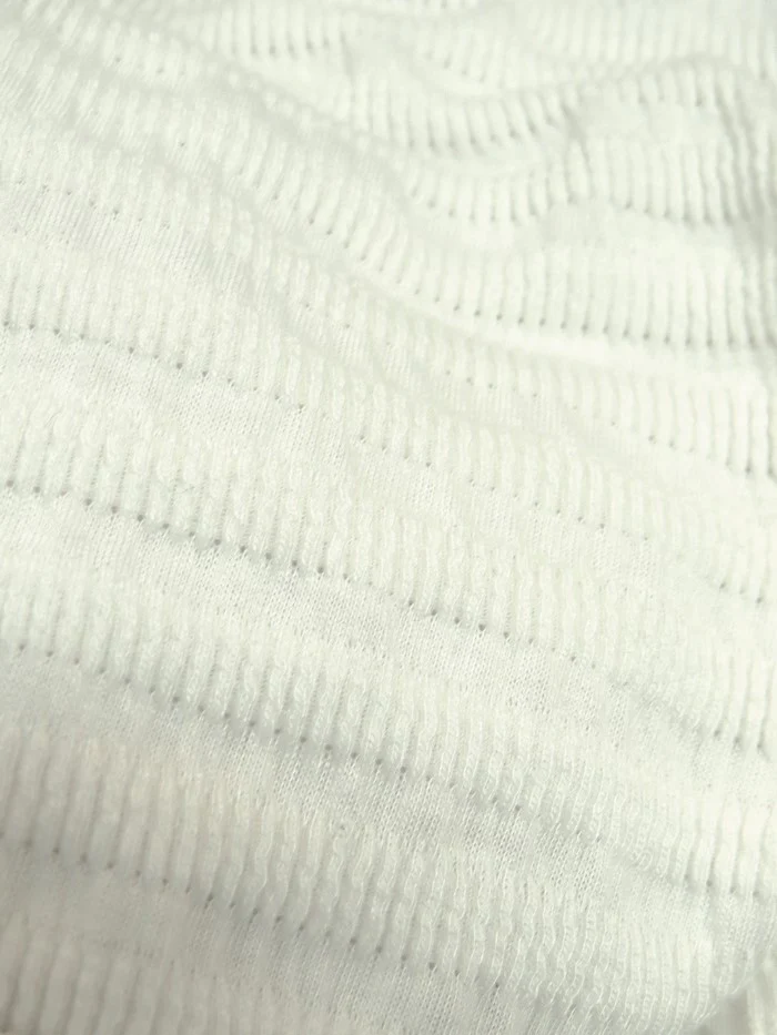 Tucker Rib Apparel Sweater Spandex Fabric  / Apricot / Sold By The Yard Closeout!!! - Image 3