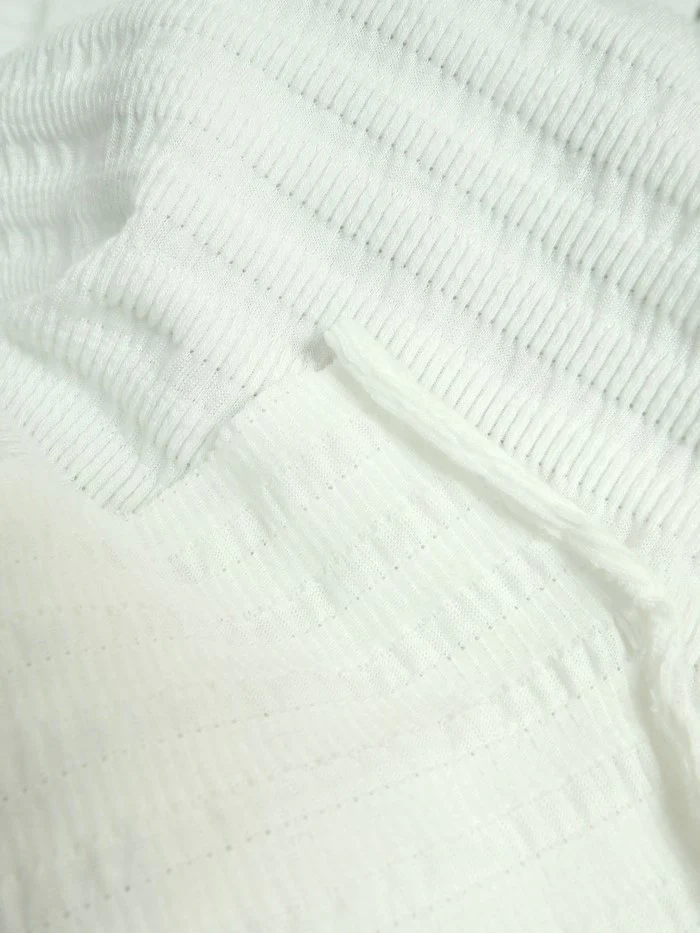 Tucker Rib Apparel Sweater Spandex Fabric  / Apricot / Sold By The Yard Closeout!!! - Image 5