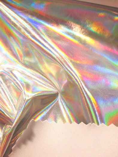 Ultra Holographic Glossy Patent Spandex Vinyl Fabric / Purple / Sold By The Yard - Image 2