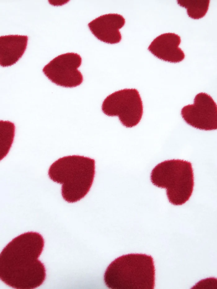 Valentine Hearts Fleece Printed Fabric - Image 2