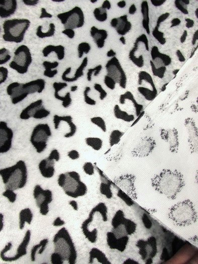 Red/White Velboa Leopard Animal Short Pile Fabric / Sold By The Yard - Image 4