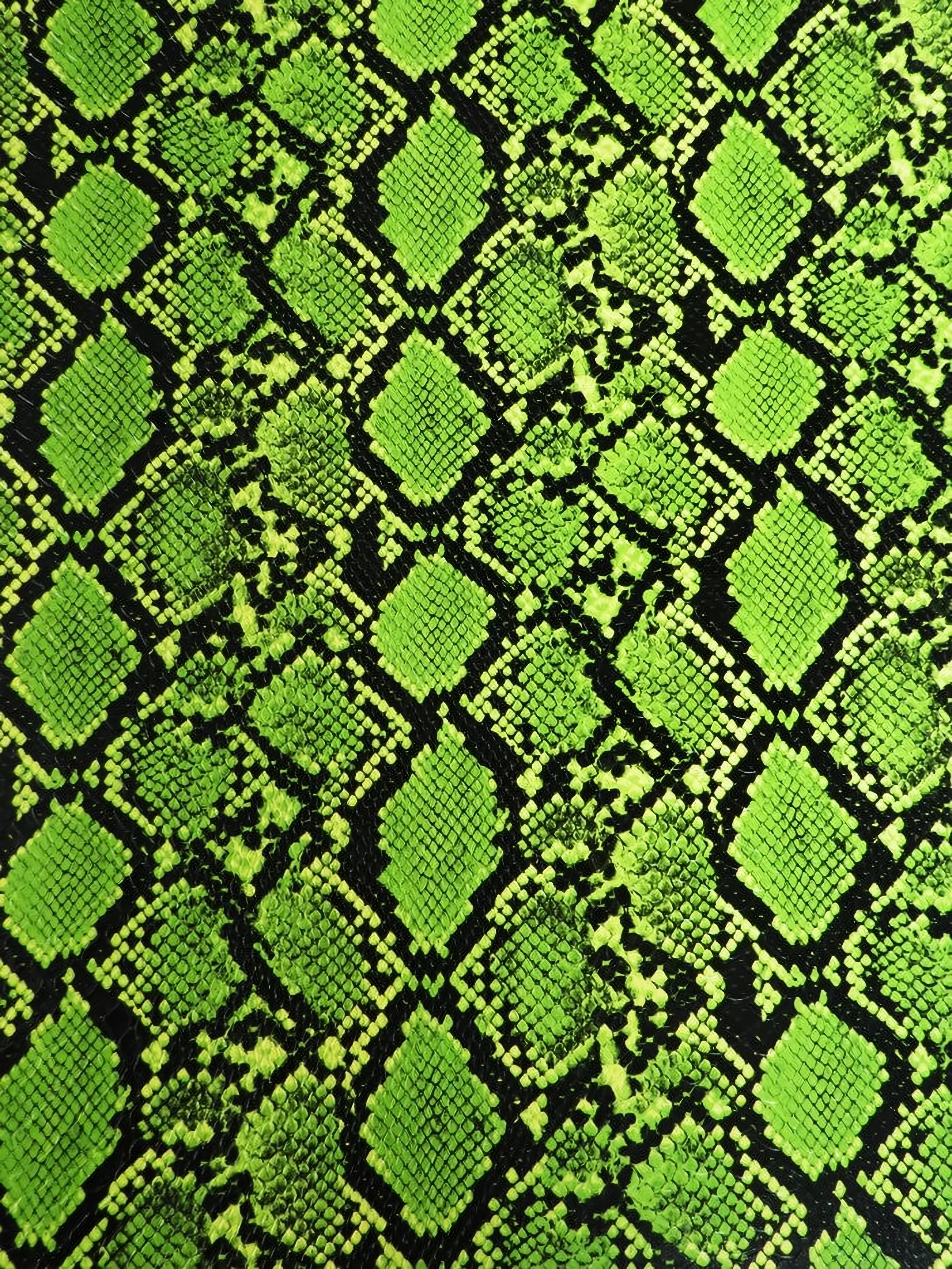 Venom Green / Calico Python Snake Vinyl Fabric - Image 2