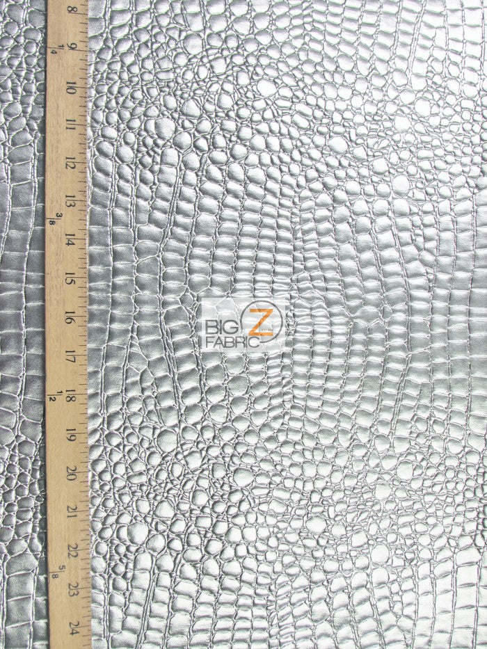 Vinyl Faux Fake Leather Pleather Embossed Shiny Alligator Fabric / Lime / By The Roll - 30 Yards - Image 4
