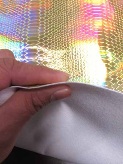 Viper Snake Holographic Embossed PVC Vinyl Fabric / Silver / Sold By The Yard - Image 5