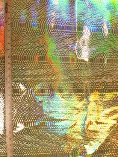 Viper Snake Holographic Embossed PVC Vinyl Fabric / Silver / Sold By The Yard - Image 7