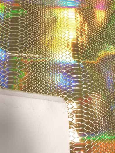 Viper Snake Holographic Embossed PVC Vinyl Fabric / Turquoise / Sold By The Yard - Image 6