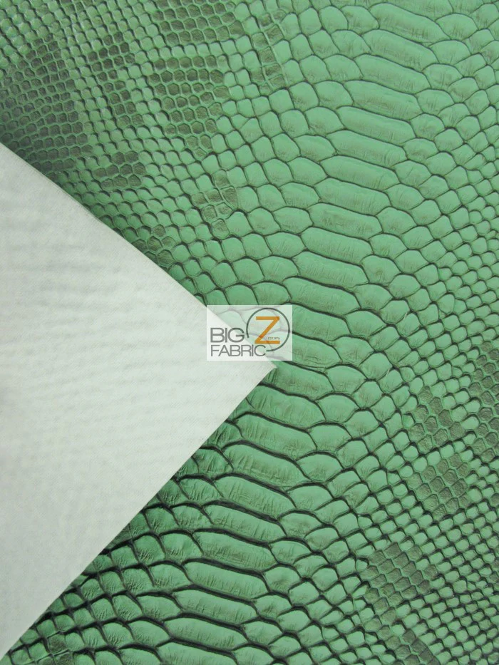 Viper Sopythana Embossed Snake Skin Vinyl Leather Fabric / Cool Silver / By The Roll - 30 Yards - Image 5