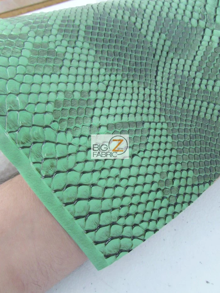 Snow White Viper Sopythana Embossed Snake Skin Vinyl Leather Fabric / Sold By The Yard - Image 3