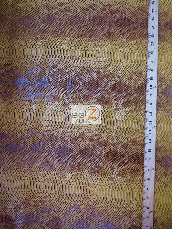 Western Brown Viper Sopythana Embossed Snake Skin Vinyl Leather Fabric / Sold By The Yard - Image 2