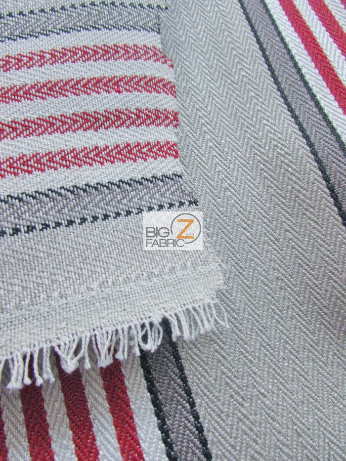Viscose Pennington Stripe Upholstery Fabric / Red / Sold By The Yard - Image 3
