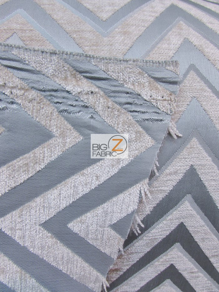 Zig Zag Chevron Upholstery Fabric / Emerald / Sold By The Yard - Image 2